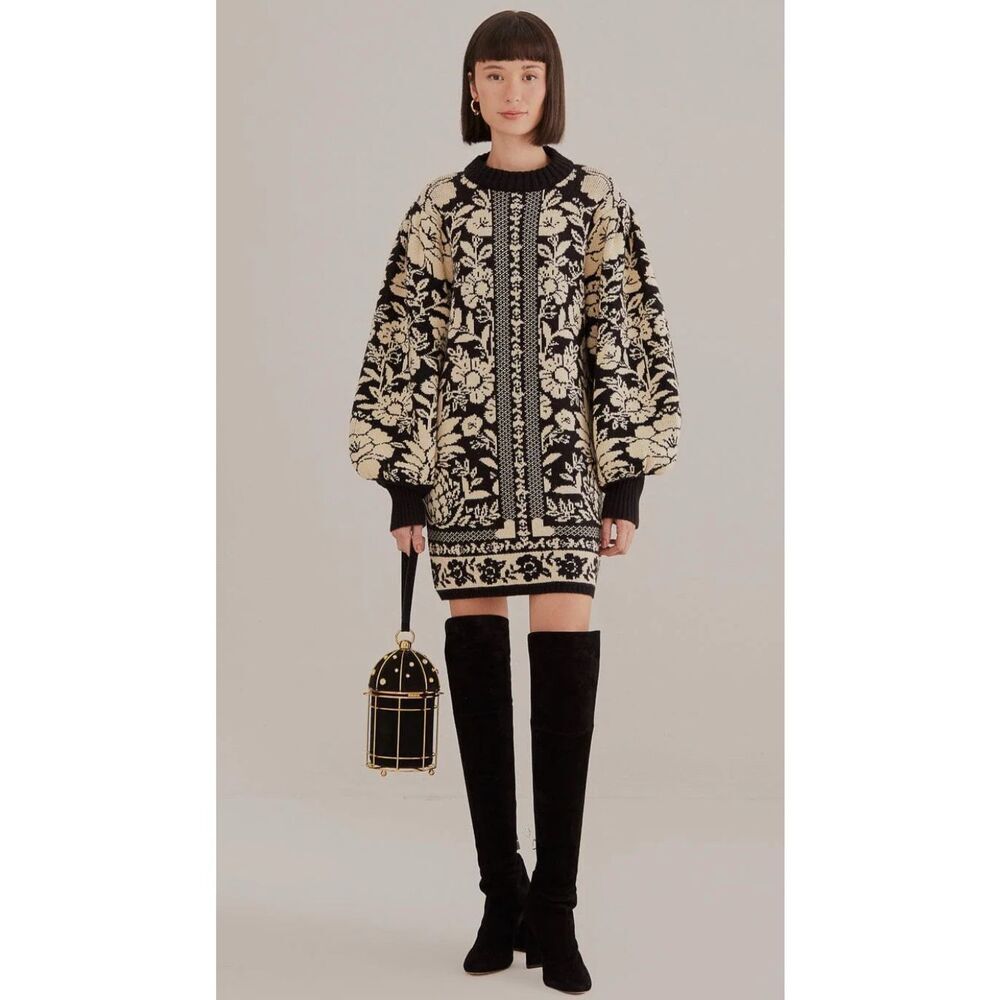 NWT NWT FARM Rio Pineapple Garden Mini Knit Dress, Small   $220